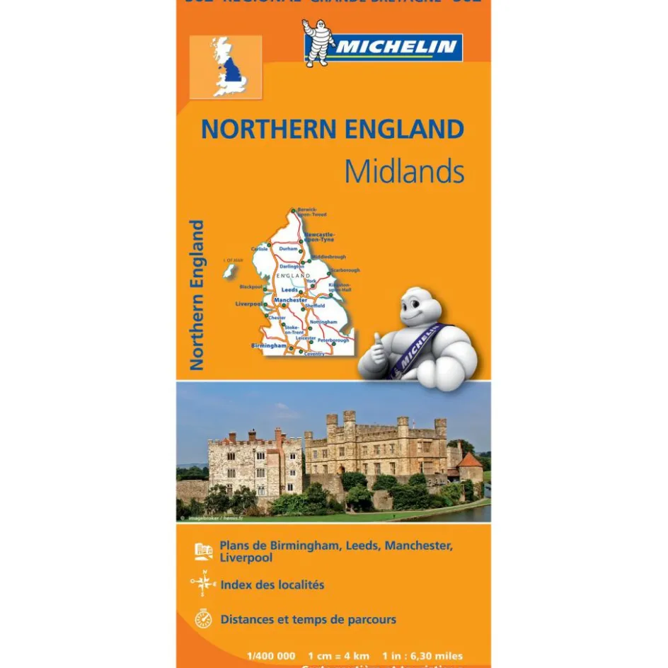 Michelin 502 Noord-Engeland Midlands wegenkaart