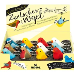 Hot Moses. Verlag  Vogel met licht en geluid sleutelhanger assorti