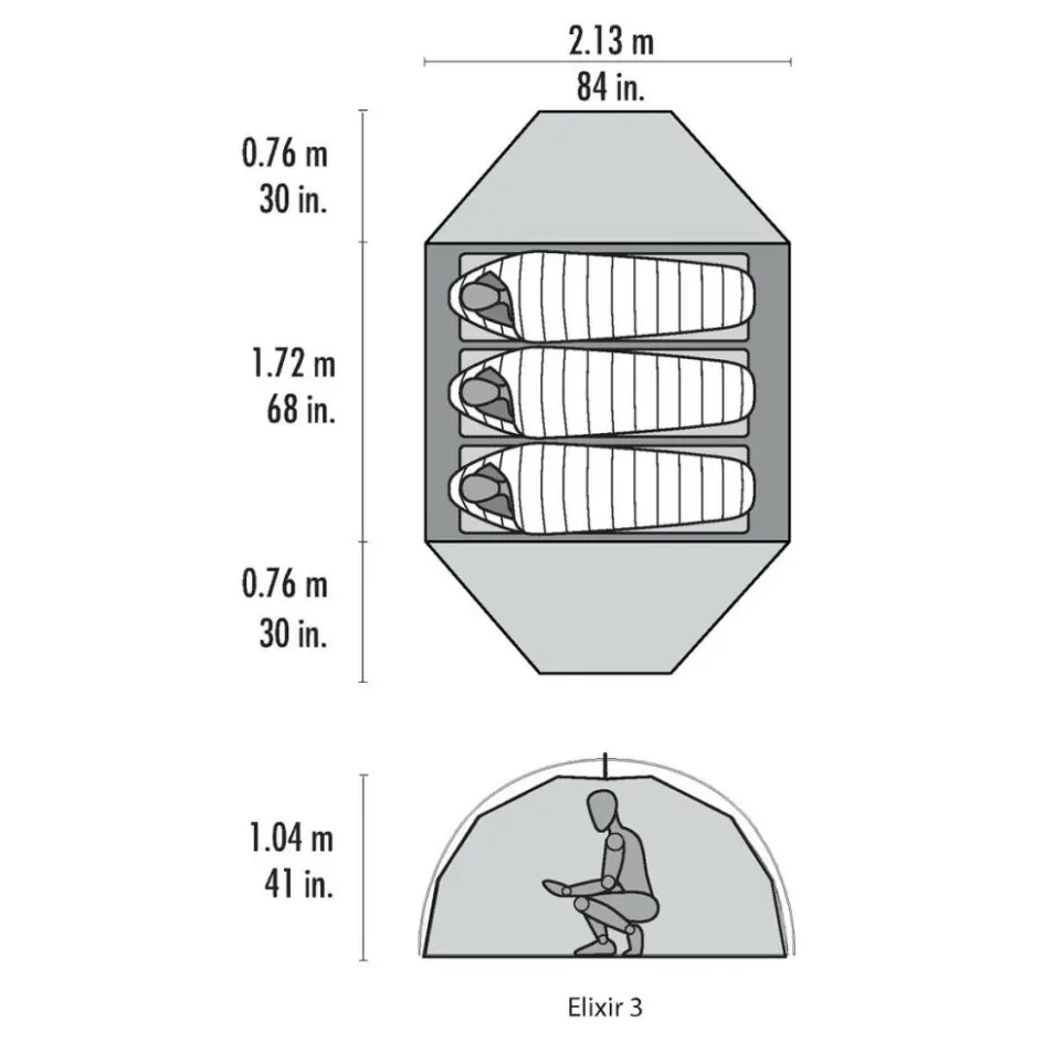 New MSR Elixir 3 lichtgewicht koepeltent green