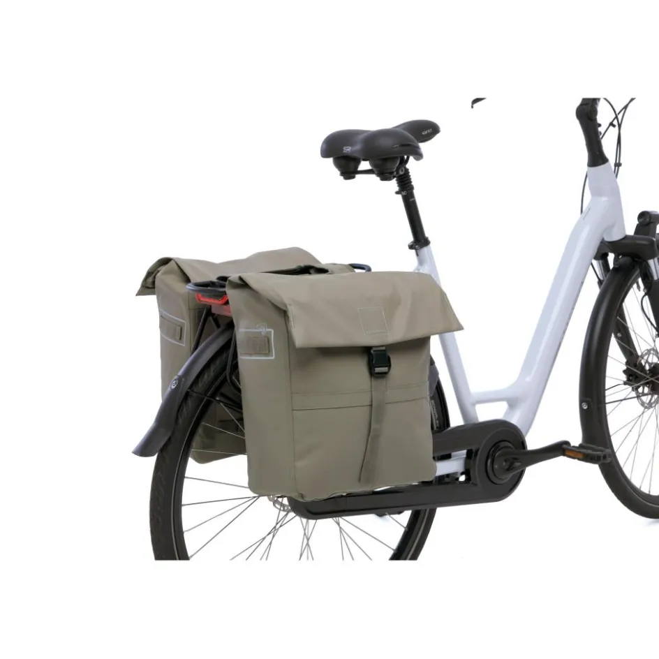Outlet New Looxs Leeds Double fietstas 38 liter taupe