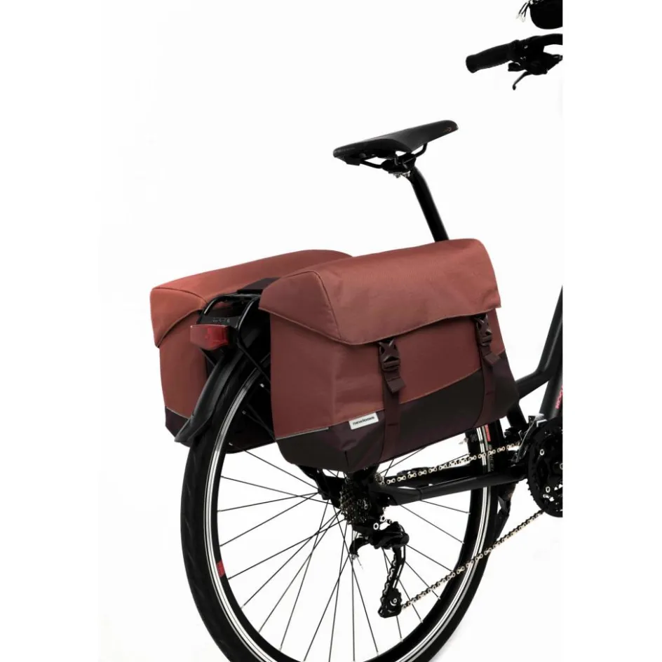 New New Looxs Oslo Joli Double fietstas 37 liter burgundy rust