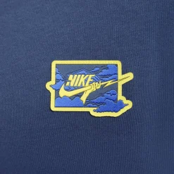 Sale Nike Club FT Crew Bolt sweater heren midnight navy  lightening