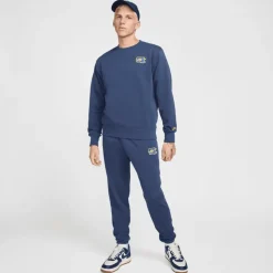 Sale Nike Club FT Crew Bolt sweater heren midnight navy  lightening