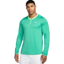 Nike Court Dri-FIT Advantage tennisshirt heren washed teal lime blast white