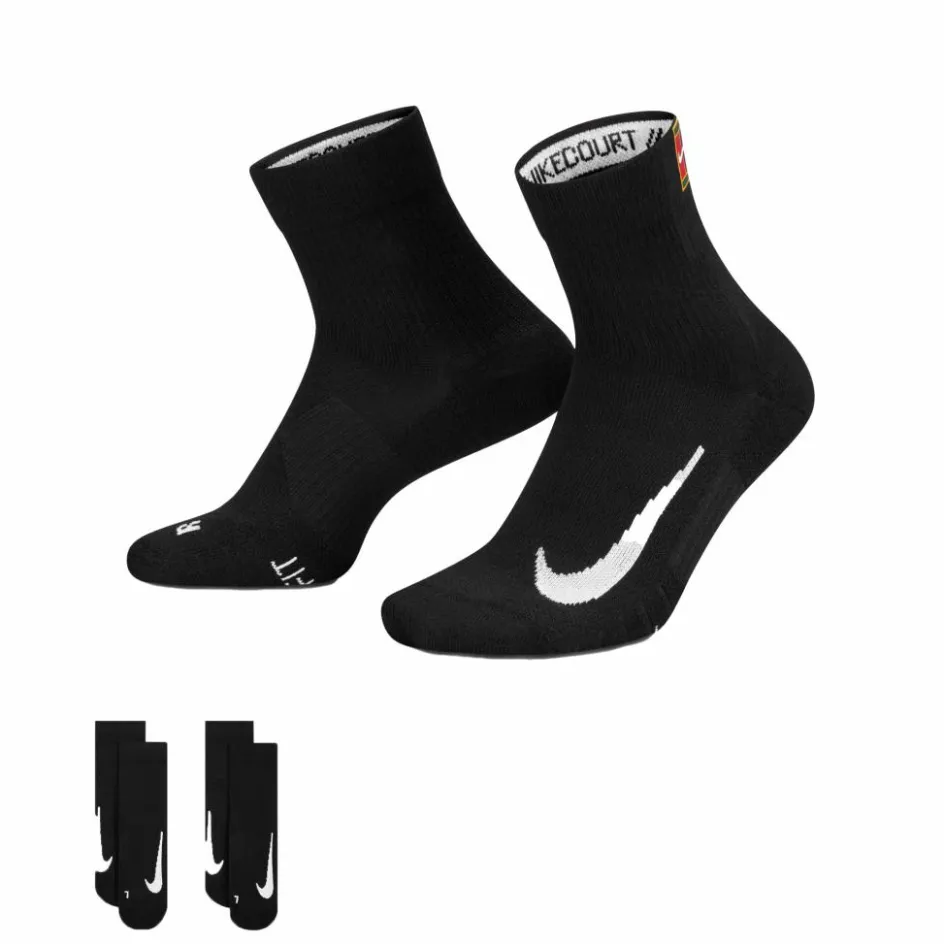 Nike Court Multiplier Max tennissokken heren 2-pack black