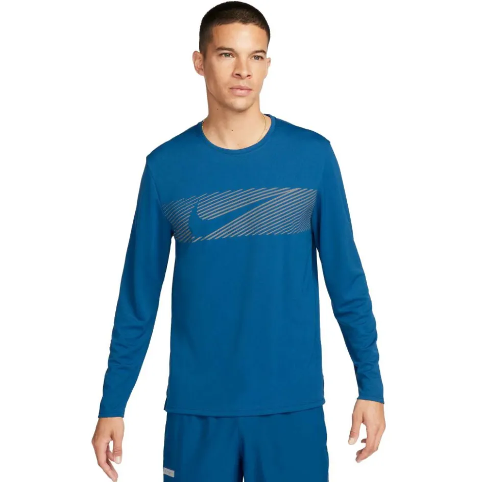 Nike Miler Flash Dri-FIT hardloopshirt heren court blue reflective silver