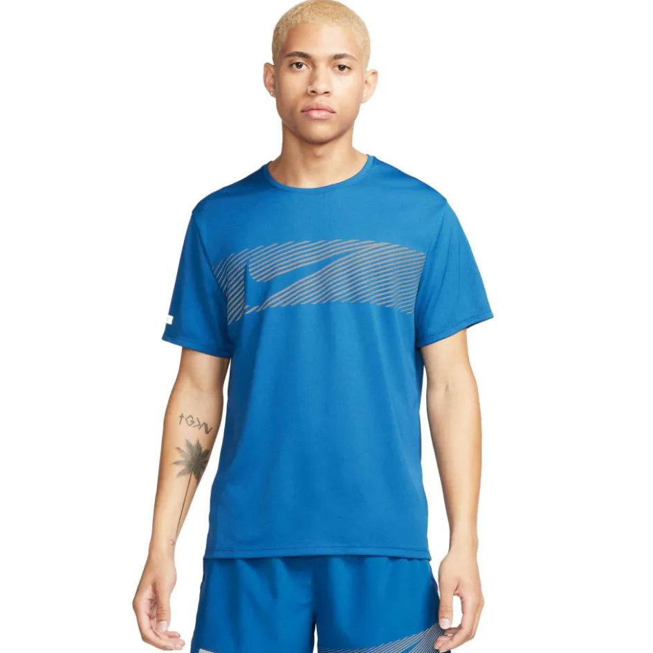 Nike Miler Flash Dri-FIT UV hardloopshirt heren court blue reflective silver
