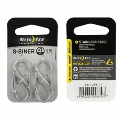 Best Nite Ize  S-Biner #1 karabijnhaken zilver 2-pack