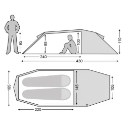 Hot Nordisk Oppland 2 SI lichtgewicht tunneltent forest green
