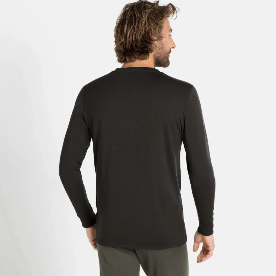 Discount ODLO Natural 100 Merino Warm LS thermoshirt heren black