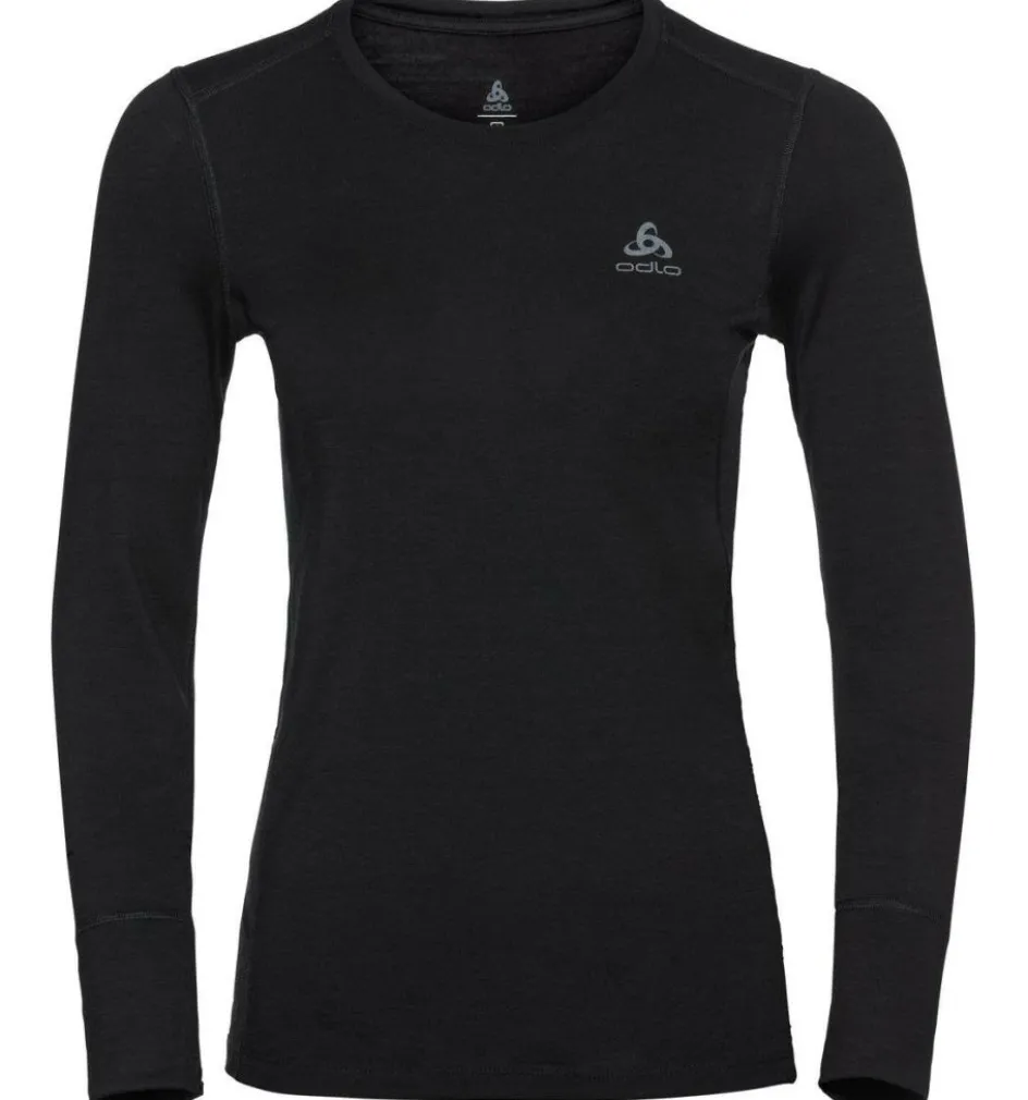 Online ODLO Natural 100 Merino Warm LS thermoshirt dames black
