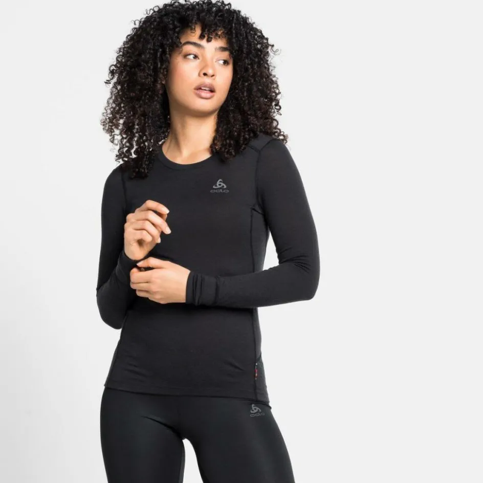 Online ODLO Natural 100 Merino Warm LS thermoshirt dames black