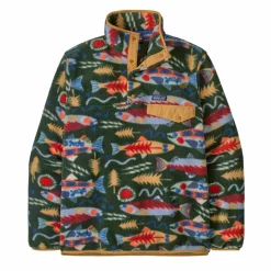 Patagonia Lightweight Synchilla Snap-T sweater heren salmon  energy old growth green