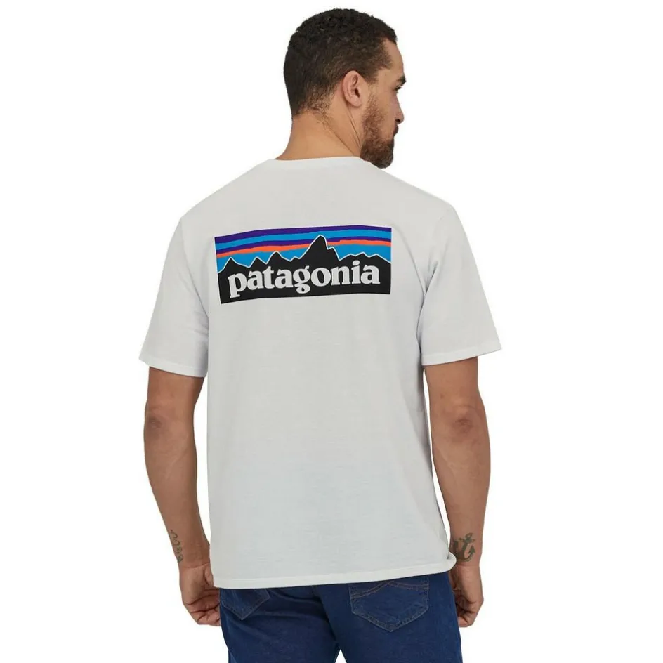 New Patagonia P-6 Logo Responsibili-Tee shirt heren white