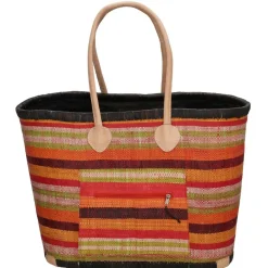 Hot PE Florence  Raffia strandtas red