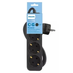 Philips 3-voudige stekkerdoos 1,5 meter black