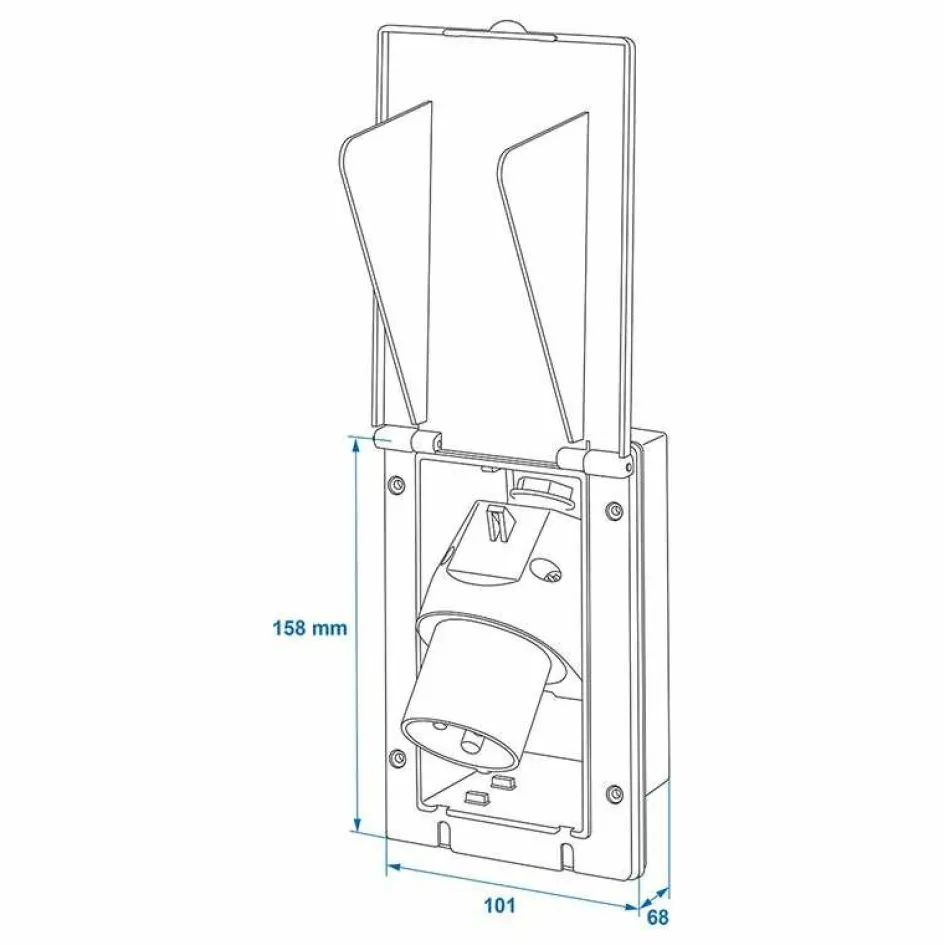 New ProPlus CEE wandinvoerdoos rechthoekig zwart