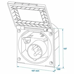 New ProPlus CEE wandinvoerdoos vierkant zwart