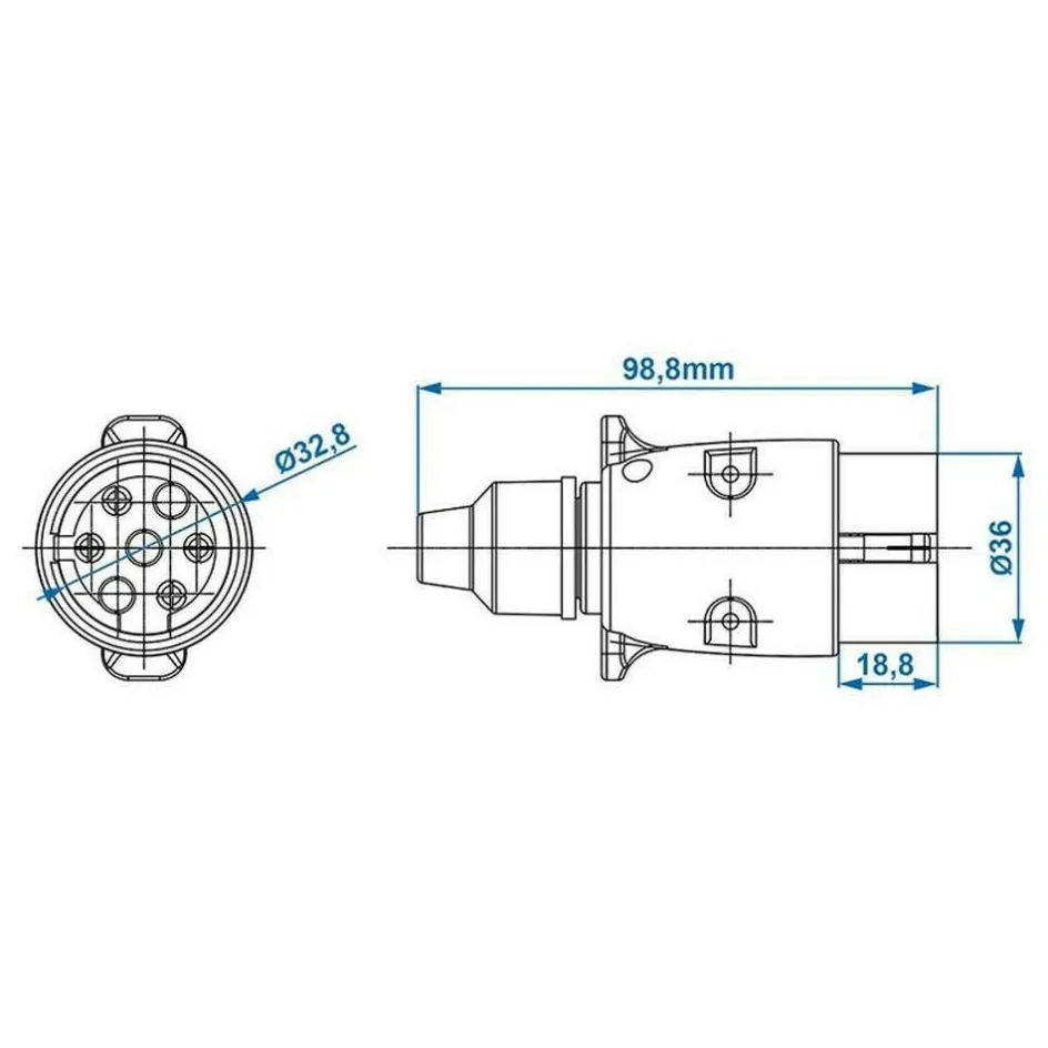 ProPlus 7-polige metalen stekker