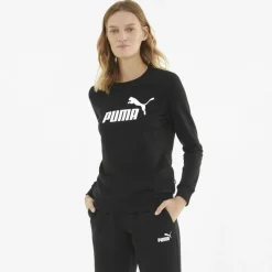 Hot Puma Essentials Logo Crew sweater dames black