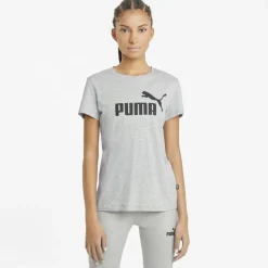 Puma Essentials Logo shirt dames light grey heather