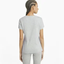 Puma Essentials Logo shirt dames light grey heather