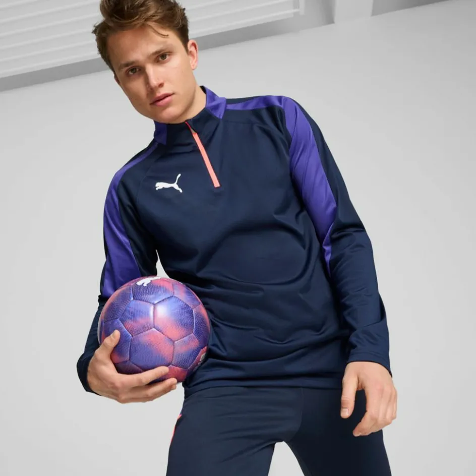 Discount Puma IndividualLIGA 1/4 Zip trainingsshirt heren club navy