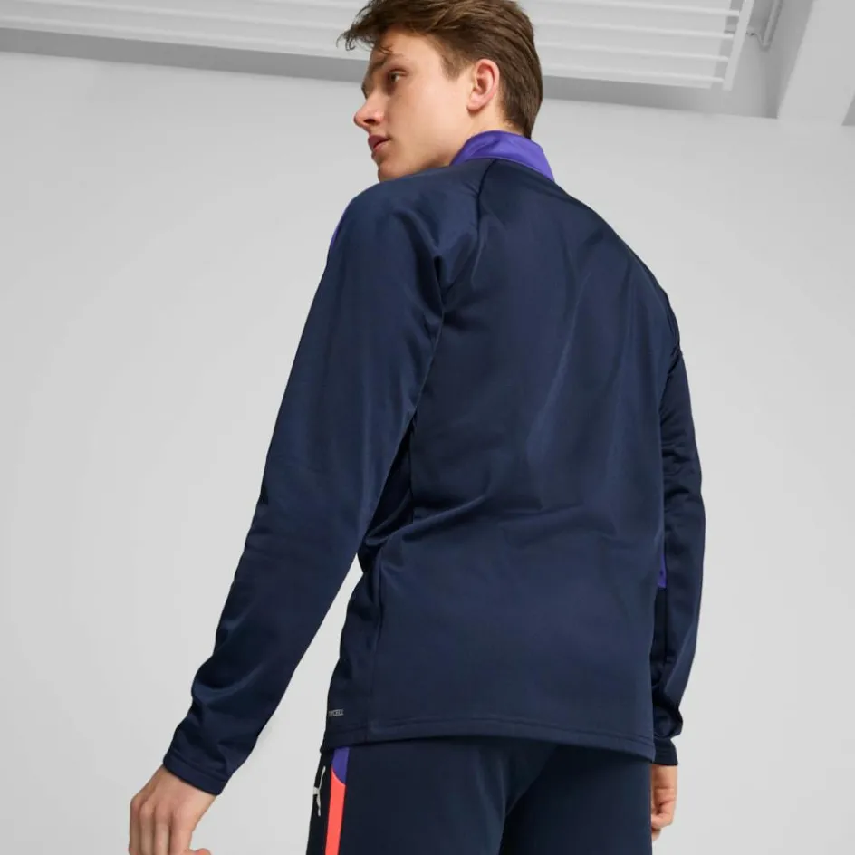 Discount Puma IndividualLIGA 1/4 Zip trainingsshirt heren club navy