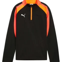 Discount Puma IndividualLIGA 1/4 Zip trainingsshirt junior black heat fire