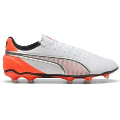 Sale Puma King Match FG - AG voetbalschoenen white silver glowing red