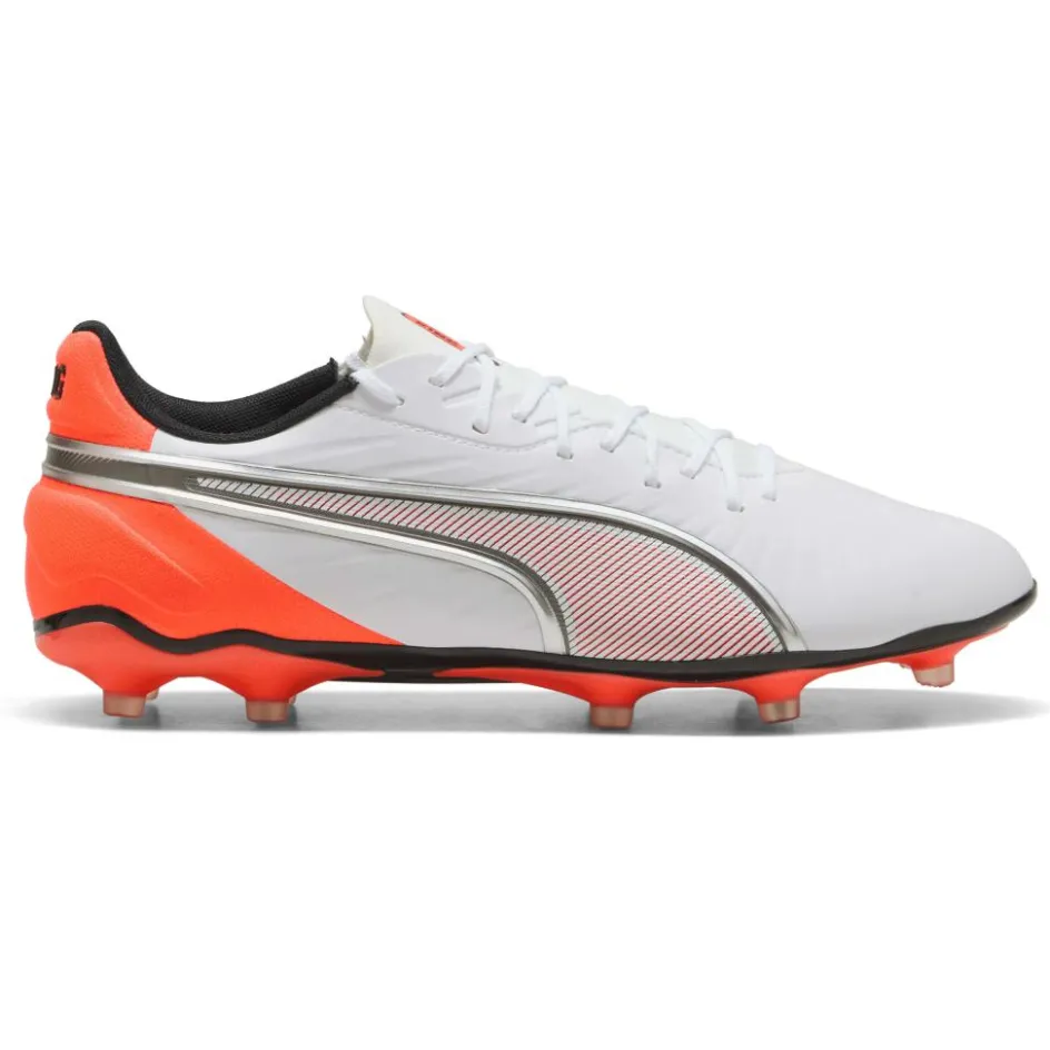 Sale Puma King Match FG - AG voetbalschoenen white silver glowing red