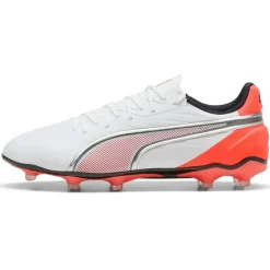 Sale Puma King Match FG - AG voetbalschoenen white silver glowing red