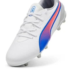 Online Puma KING MATCH FG AG voetbalschoenen junior white bluemazing flat light grey