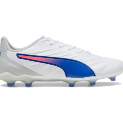 Hot Puma KING PRO FG AG voetbalschoenen heren white bluemazing flat light grey
