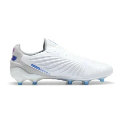 Puma KING ULTIMATE FG AG voetbalschoenen heren white bluemazing flat light grey sunset glow