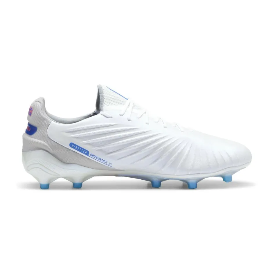 Puma KING ULTIMATE FG AG voetbalschoenen heren white bluemazing flat light grey sunset glow
