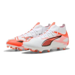 New Puma ULTRA 5 MATCH+ FG AG voetbalschoenen heren white black glowing red