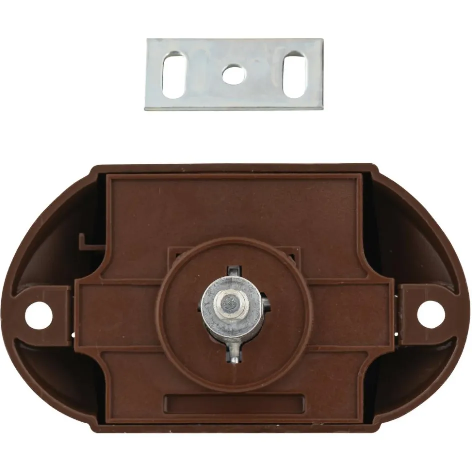 Pushlock Binnenslot toilet en schootplaatje bruin