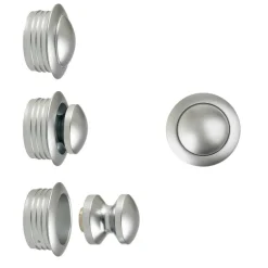 Pushlock Drukknop + buitenring mini mat chroom