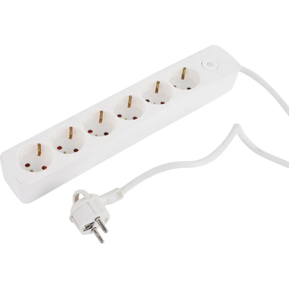 Q-Link 6-voudige stekkerdoos met schakelaar 1,5 meter wit