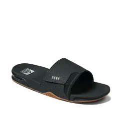 New Reef Fanning slippers heren black silver