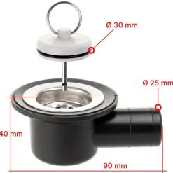 Hot Reich haakse afvoerplug 33 mm