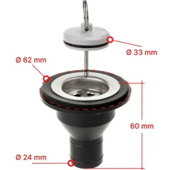 Reich rechte afvoerplug 33 mm