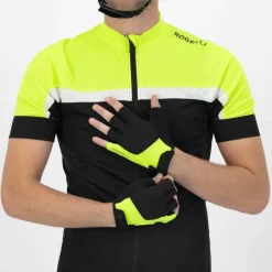 Rogelli Essentials fietshandschoenen heren zwart fluor  geel
