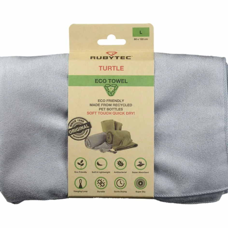 Rubytec Turtle ECO handdoek 120 x 60 cm grey