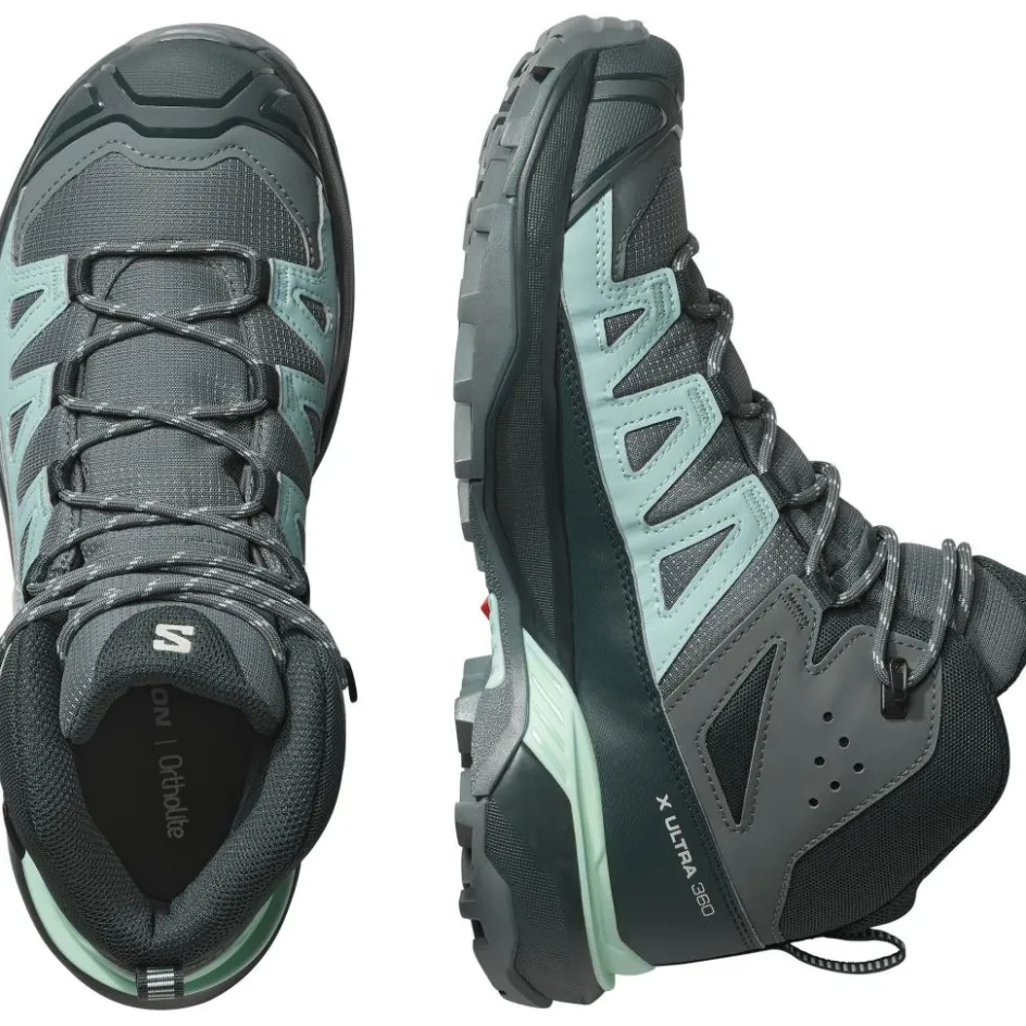 Sale Salomon X ULTRA 360 GORE-TEX wandelschoenen dames turbulence carbon tourmaline