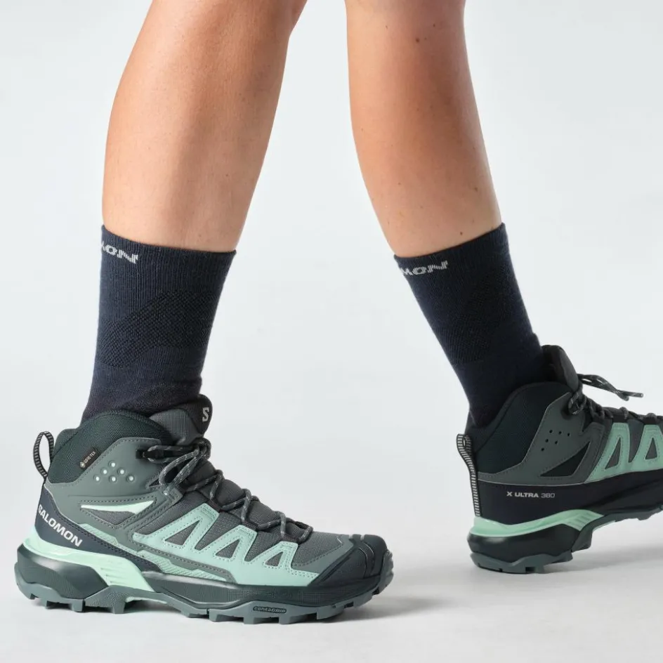 Sale Salomon X ULTRA 360 GORE-TEX wandelschoenen dames turbulence carbon tourmaline