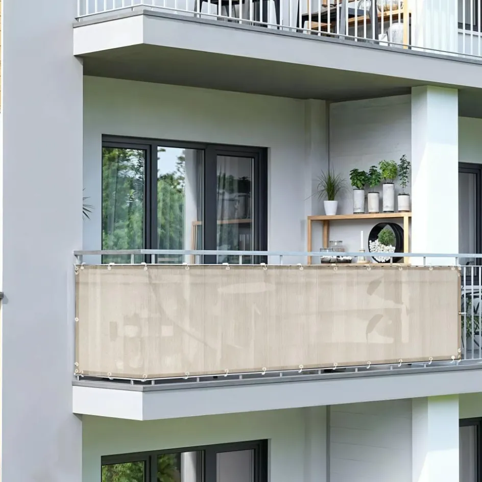 Discount Shadow Comfort Balkondoek 90 x 500 cm sahara sand