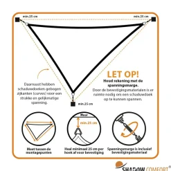 Shadow Comfort  Driehoek schaduwdoek 400 x 450 x 500 cm sahara  sand