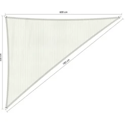 New Shadow Comfort Driehoek schaduwdoek 500 x 600 x 780 cm artic white